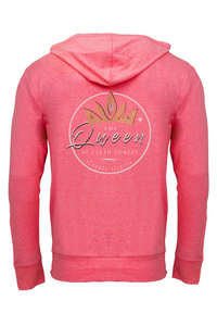 The Queen Of Clean Comedy Pink Zip Hoodie